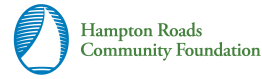 Logo of Hampton Roads Community Foundation with a blue oval graphic of a sail and green text reading Hampton Roads Community Foundation on a light background.